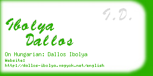 ibolya dallos business card